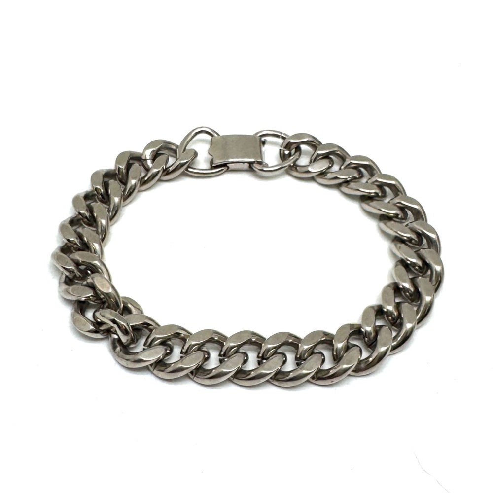 Vintage Lisner Silvertone Chunky Curb Link Chain Bracelet